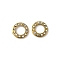 304 Stainless Steel Rhinestone Cabochons, Ion Plating(IP), Golden, Ring, 8.5x1.5mm