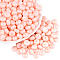 200Pcs Opaque Baking Paint Glass Seed Beads, Round Hole, Rondelle, Misty Rose, 8~8.5x5mm, Hole: 1.2~1.4mm