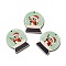 Single Face Printed Wood Pendants, Christmas Crystal Ball Charms, Others, 50x44x2.6mm, Hole: 2mm