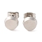 Non-Tarnish 304 Stainless Steel Stud Earrings, Flat Rounds, Stainless Steel Color, 7.5mm