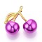 Acrylic & Alloy Big Pendants, Cherry, Magenta, 61~63x73~75x31mm, Hole: 3.5mm