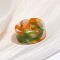 Blooming Acrylic Cuff Rings, Green, Inner Diameter: 20mm
