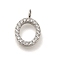 304 Stainless Steel Micro Pave Cubic Zirconia Pendants, Letter A~Z Charms, Letter O, 13x9x2mm, Hole: 2mm