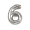 304 Stainless Steel Pendants, Figure Charms, Stainless Steel Color, Number 6, 20x14x5.5mm, Hole: 3x2mm