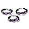 Natural Amethyst Nugget Braided Beaded Bracelet with Leather Rope, 8-7/8 inch(22.5cm)