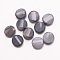 Imitation Jade Glass Beads, Flat Round, Gray, 14x6.5mm, Hole: 1.2mm