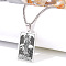 Retro Hip-hop 304 Stainless Steel Tarot Pendant Necklaces for Men, Stainless Steel Color, 24.02 inch(61cm)