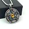 European Stainless Steel Yellow Evil Eye Star Pendant Necklaces for Men, Stainless Steel Color