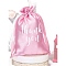 Silk Packing Pouches, Drawstring Bags, Rectangle, Pearl Pink, 15x10cm