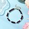 Natural Garnet Chip Beaded Bracelets for Women, with 304 Stainless Steel Chain Extenders and Glass Bead, 7-3/8 inch(18.6cm)