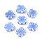 Handmade Porcelain Beads, Four Leaf Clover, Bright Glazed Porcelain, Cornflower Blue, 11.5~12x11.5~12x5.5~6mm, Hole: 1.8~2mm