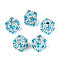 Polymer Clay Rhinestone Beads with Square Acrylic, Sparkling Cube Beads for DIY Jewelry & Pen Decorations, Sky Blue, 15~15.5x15~15.5x15~15.5mm, Hole: 4mm