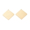 Ion Plating(IP) 304 Stainless Steel Pendants, Stamping Blank Tag, Laser Cut, Double Side Drawbench Effect, Rhombus, Real 24K Gold Plated, 30x30x1mm, Hole: 1.6mm