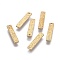 Brass Pendants, Rectangle, Raw(Unplated), 15x3x0.7mm, Hole: 1mm