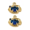 304 Stainless Steel Rhinestone Charms, Lead Free & Cadmium Free & Nickel Free, Ion Plating(IP), Real 18K Gold Plated, Fish, 9.5x10.5x4mm, Hole: 1.2mm