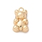 Brass Pendants, Bear Charms, Real 14K Gold Plated, 16x10x5mm, Hole: 1.8mm