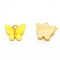 Acrylic Charms, with Alloy Loops, Butterfly, Golden, Yellow, 12x14x3mm, Hole: 1.6mm