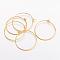 Brass Wine Glass Charm Rings Hoop Earrings, Golden, Nickel Free, 20 Gauge, 25x0.8mm