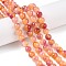 Dyed Natural White Jade Beads Strands, Two Tone, Round, PeachPuff, 8x8mm, Hole: 0.9mm, about 47~48pcs/strand, 15.16~15.72''(38.5~39.3cm)