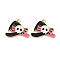 Halloween Alloy Enamel Pendants, Golden, Skull, 20x24x1mm, Hole: 1.6mm