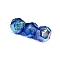 30Pcs Gradient Color & UV Plating Rainbow Iridescent Opaque Resin Beads, Faceted, Pentagon, Blue, 16mm, Hole: 2mm