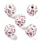 Wood European Beads, Large Hole Beads, Flower, Flamingo, 15.5~16x14.5mm, Hole: 4mm