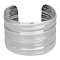 Hip-hop Stylish 304 Stainless Steel Cuff Bangles for Women, Stainless Steel Color, Inner Diameter: 2-1/2 inch(6.2cm)