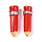 Pencil Resin Cabochons, Red, 28.5x7.5x7.5mm