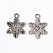 Tibetan Style Alloy Snowflake Pendants, Lead Free and Cadmium Free, Antique Silver, 22x16x2mm, Hole: 1.5mm