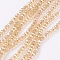 Electroplate Glass Beads Strands, AB Color Plated, Faceted Rondelle, Goldenrod, 3x2mm, Hole: 0.5mm, about 144~150pcs/strand, 35~37cm
