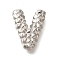 Rack Plating, Brass Pendants, Cadmium Free & Lead Free, Letter A~Z Charms, Letter V, 21x16.5x5.5mm, Hole: 2.5x3mm