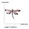 Enamel Pin, Alloy Rhinestone Brooch for Backpack Clothes, Dragonfly, Golden, Purple, 74x50mm
