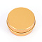 Aluminum Box, with Screw Top Lid, Round, Golden, 3.7x1.7cm, Inner diameter: 3cm