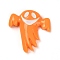 Ghost Halloween Opaque Resin Decoden Cabochons, Halloween Jewelry Craft, Dark Orange, 29x29x7.5mm