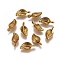 Tibetan Style Alloy Pendants, Leaf, Lead Free & Cadmium Free, Antique Golden, 14x7x2.5mm, Hole: 1.5mm