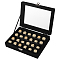 24-Slot Velvet Paper Storage Gift Jewelry Boxes, with Plastic Visible Window, Rectangle, Black, 20x15x5.2cm