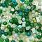 Mixed Style Glass Beads, Round, Dark Green, 8~10mm