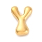 304 Stainless Steel Pendants, Letter Charm, Ion Plating(IP), Real 18K Gold Plated, Letter Y, 22x15x7mm, Hole: 3.5x2.2mm