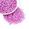 6/0 Transparent Inside Colours Glass Seed Beads, Rondelle, Round Hole, Violet, 4x3mm, Hole: 1.2~1.5mm, about 6080pcs/pound
