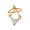 Brass Micro Pave Clear Cubic Zirconia Clothes Pendants, Lead Free & Cadmium Free, Long-Lasting Plated, Real 18K Gold Plated, 29x21.5x2.5mm, Hole: 3.5mm
