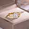 Elegant S925 Silver Square Zircon Ring for Women Fashion Gift Jewelry