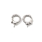 Brass Fold Over Clasps, Long-Lasting Plated, Lead Free & Cadmium Free, Rack Plating, with Jump Ring, Platinum, 13x9x2mm