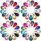 Alloy Glass Pendants, Faceted, teardrop, Platinum, Mixed Color, 18x10x5~5.5mm, Hole: 1.8~2mm, 13color, 4pcs/color, 52pcs/box