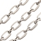 304 Stainless Steel Cable Chains, Unwelded, with Spool, Stainless Steel Color, 9.5x5x1mm