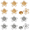 12Pcs 2 Colors Zinc Alloy Brooches, Lapel Pin Backs, Flower, Mixed Color, 16x17mm, 6pcs/color