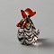 Handmade Millefiori Lampwork Display Decorations, Rooster Desktop Ornament, Coconut Brown, 14~15x20~21x27~28.5mm