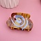 Cellulose Acetate Vortex Pattern Claw Hair Clips, Camel, 90mm