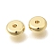 Brass Beads, Cadmium Free & Lead Free, Rack Plating, Long-Lasting Plated, Flat Round, Real 18K Gold Plated, 6.5x2.5mm, Hole: 1.3mm