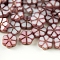 Antique Style Czech Glass Beads, Flower, Pale Violet Red, 9.5x3.5mm, Hole: 0.9mm, about 185pcs/bag