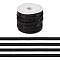 10 Yards Korean Waxed Polyester Cord, Flat, Black, 4mm, about 10.00 Yards(9.14m)/Set